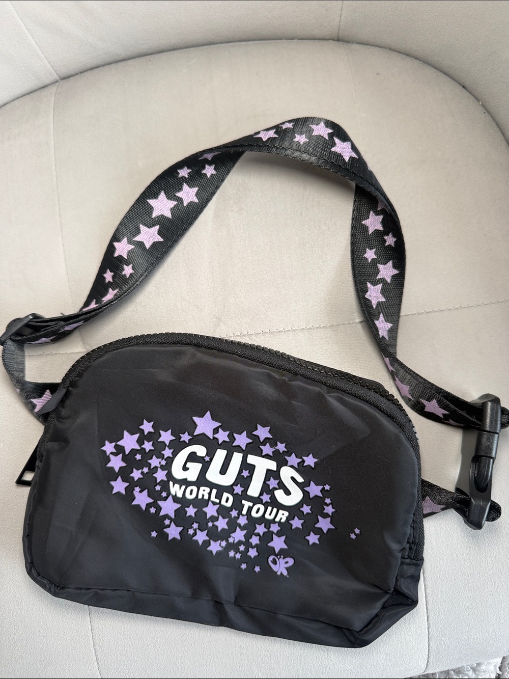NWOT! Olivia Rodrigo GUTS World Tour Black & Lilac Star Crossbody Bag